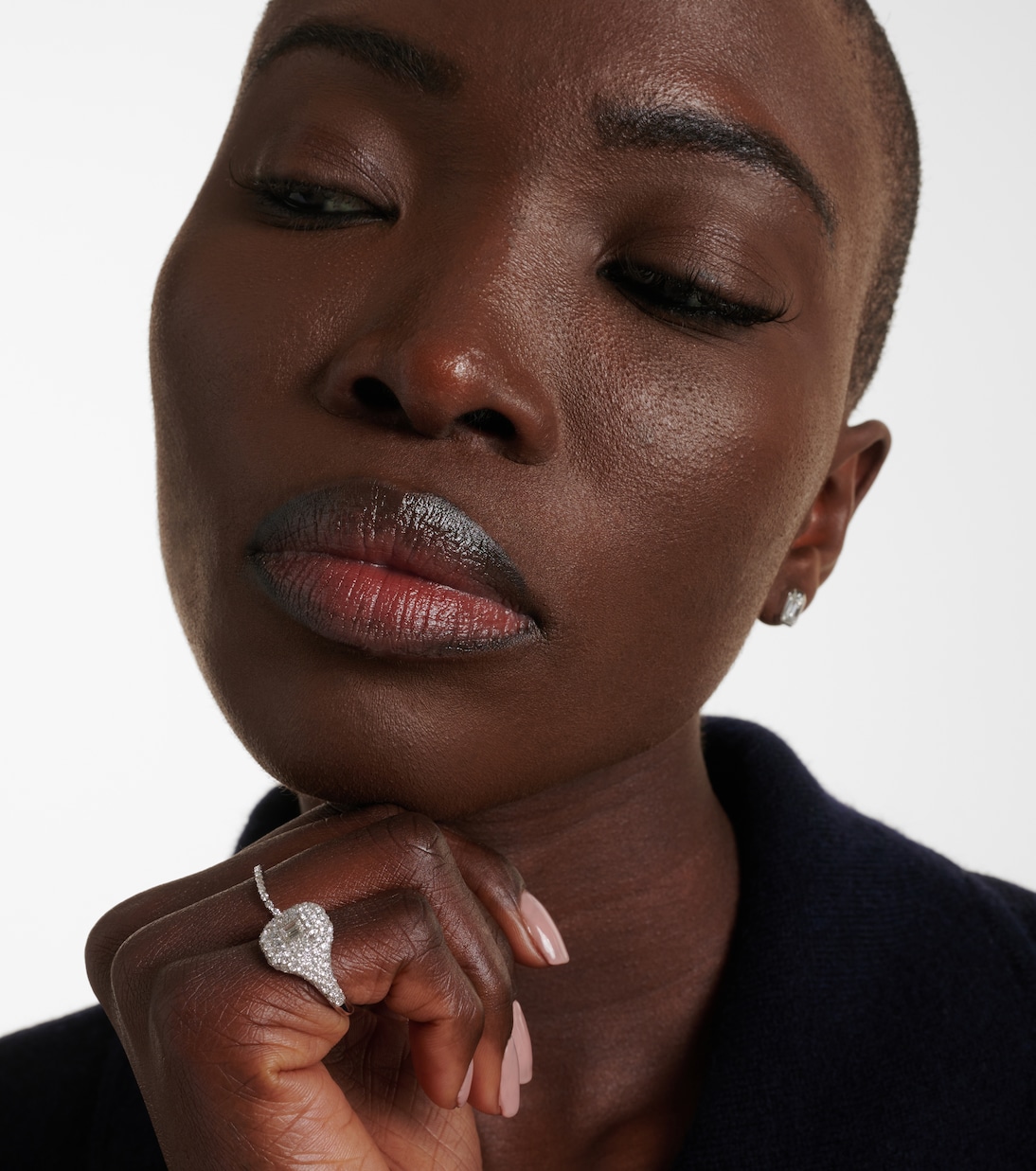 Pavé 18kt white gold pinky ring with diamonds | Shay Jewelry