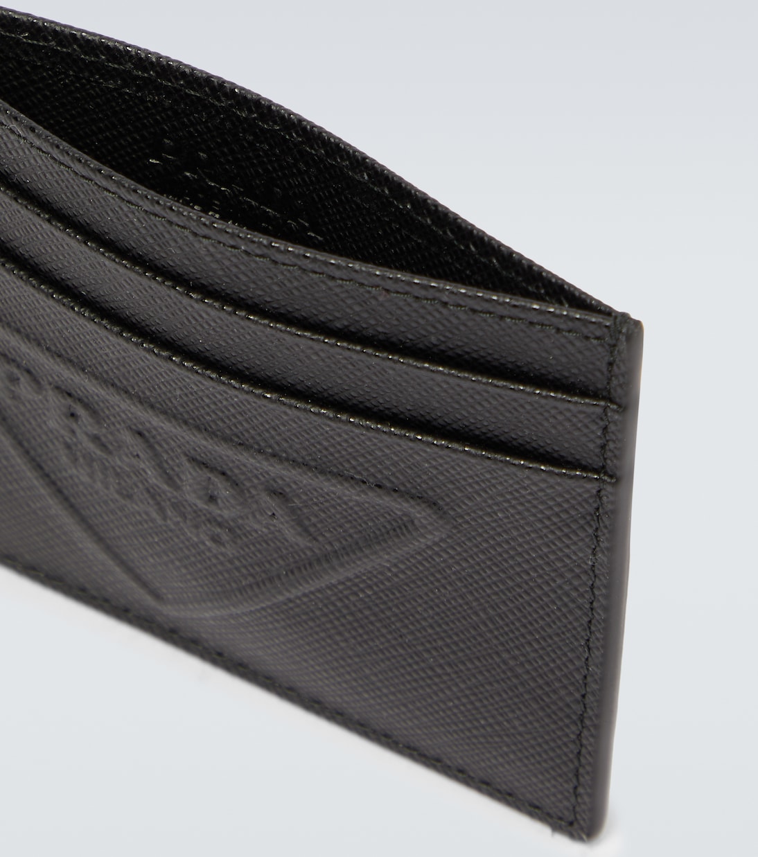 Logo-embossed leather card holder | Prada