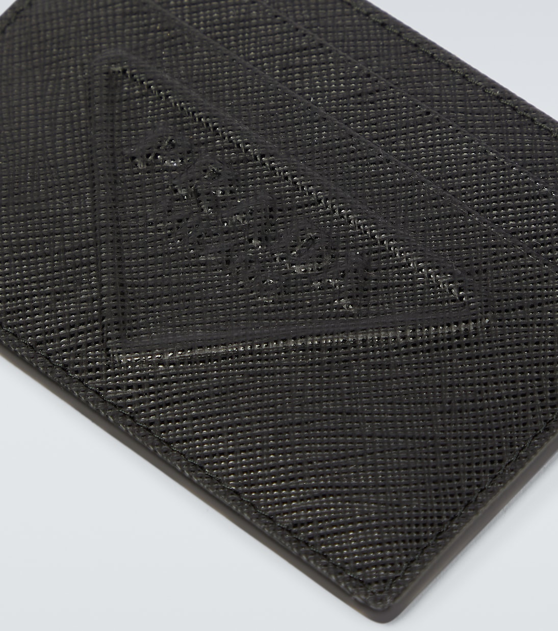 Logo-embossed leather card holder | Prada