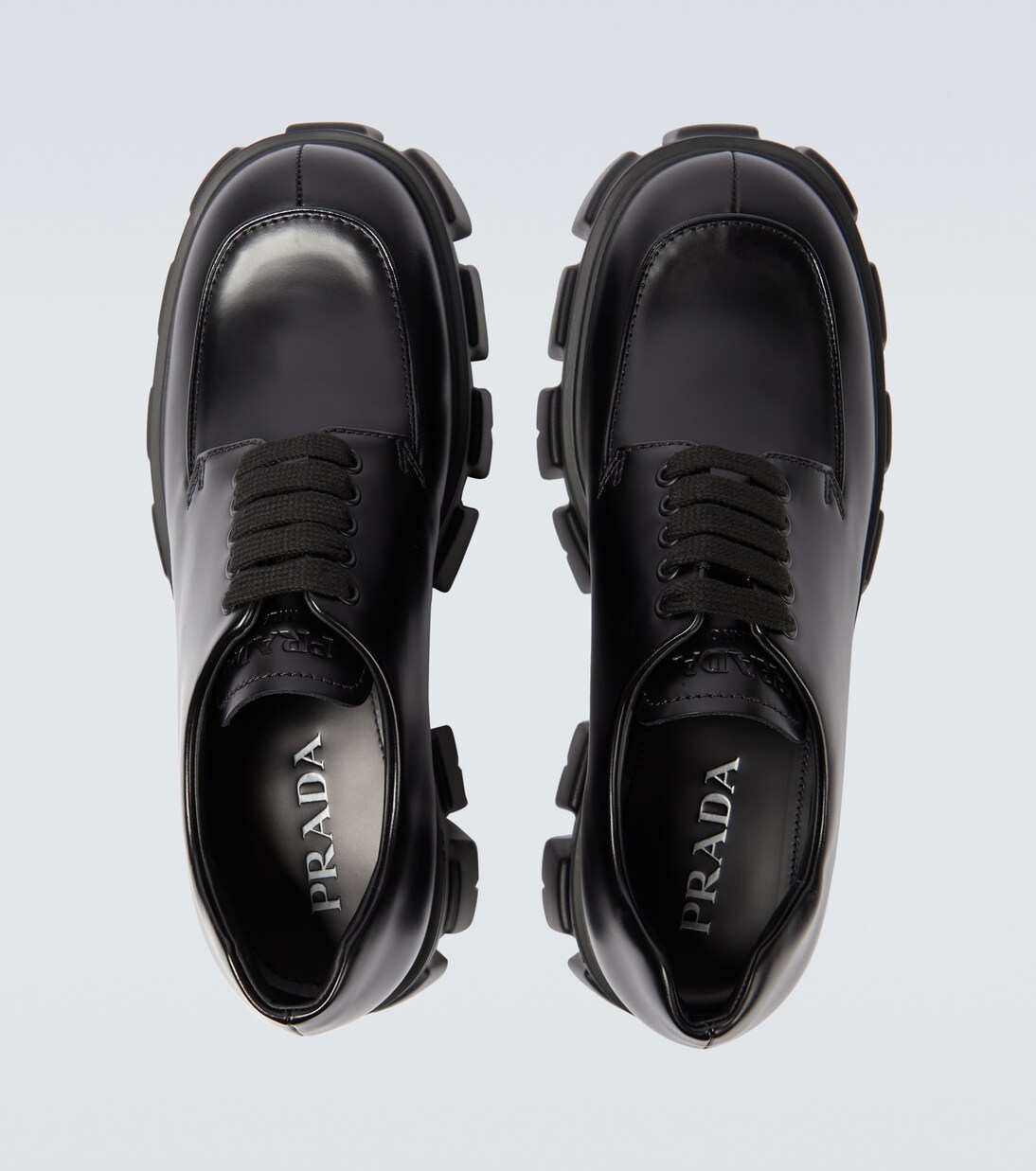 Monolith brushed leather derby shoes | Prada