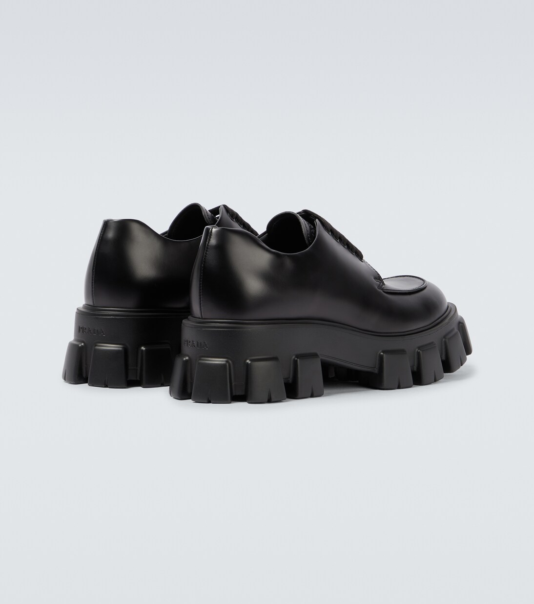 Monolith brushed leather derby shoes | Prada