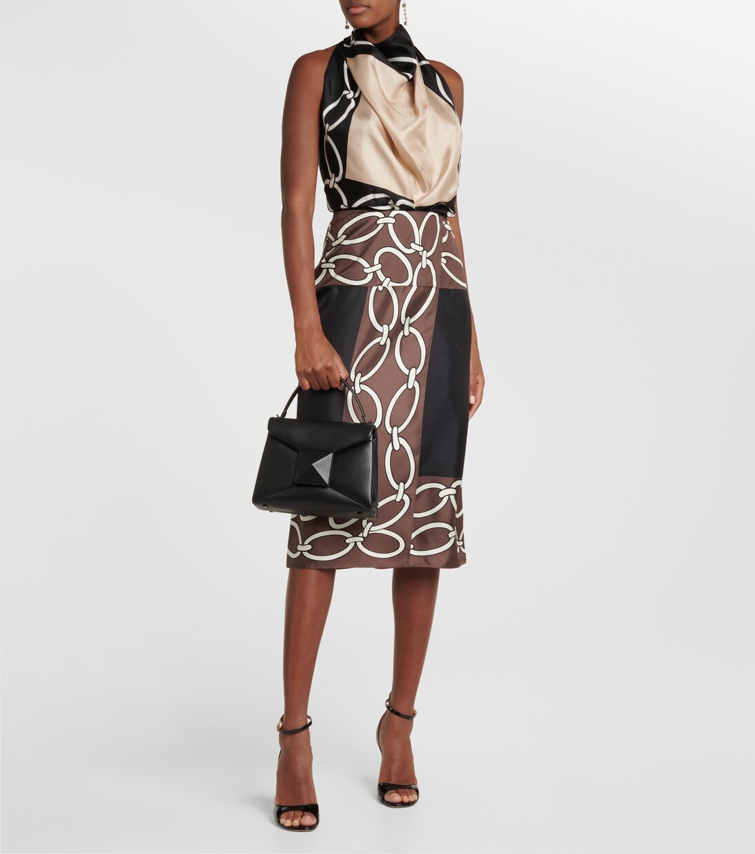 Robe midi imprimée en soie | Valentino