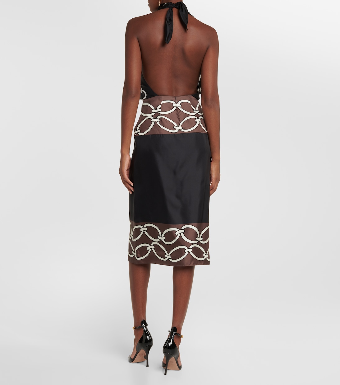 Robe midi imprimée en soie | Valentino