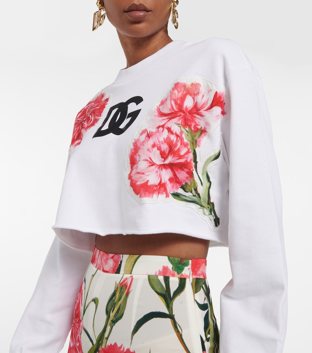 Cropped-Sweatshirt aus Baumwolle | Dolce&Gabbana