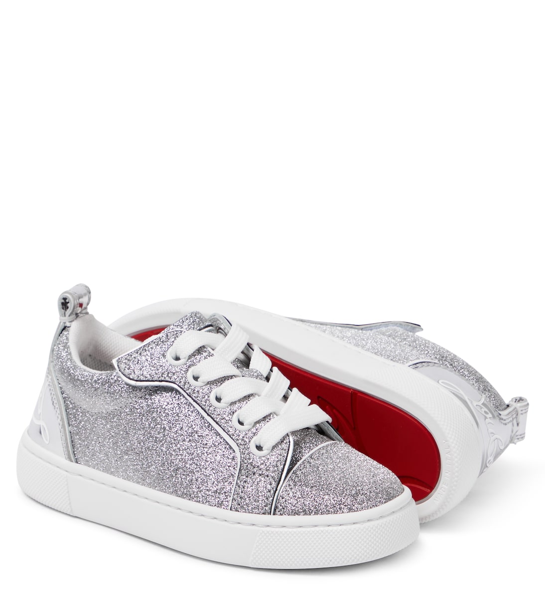Funnyto glitter leather sneakers | Christian Louboutin Kids