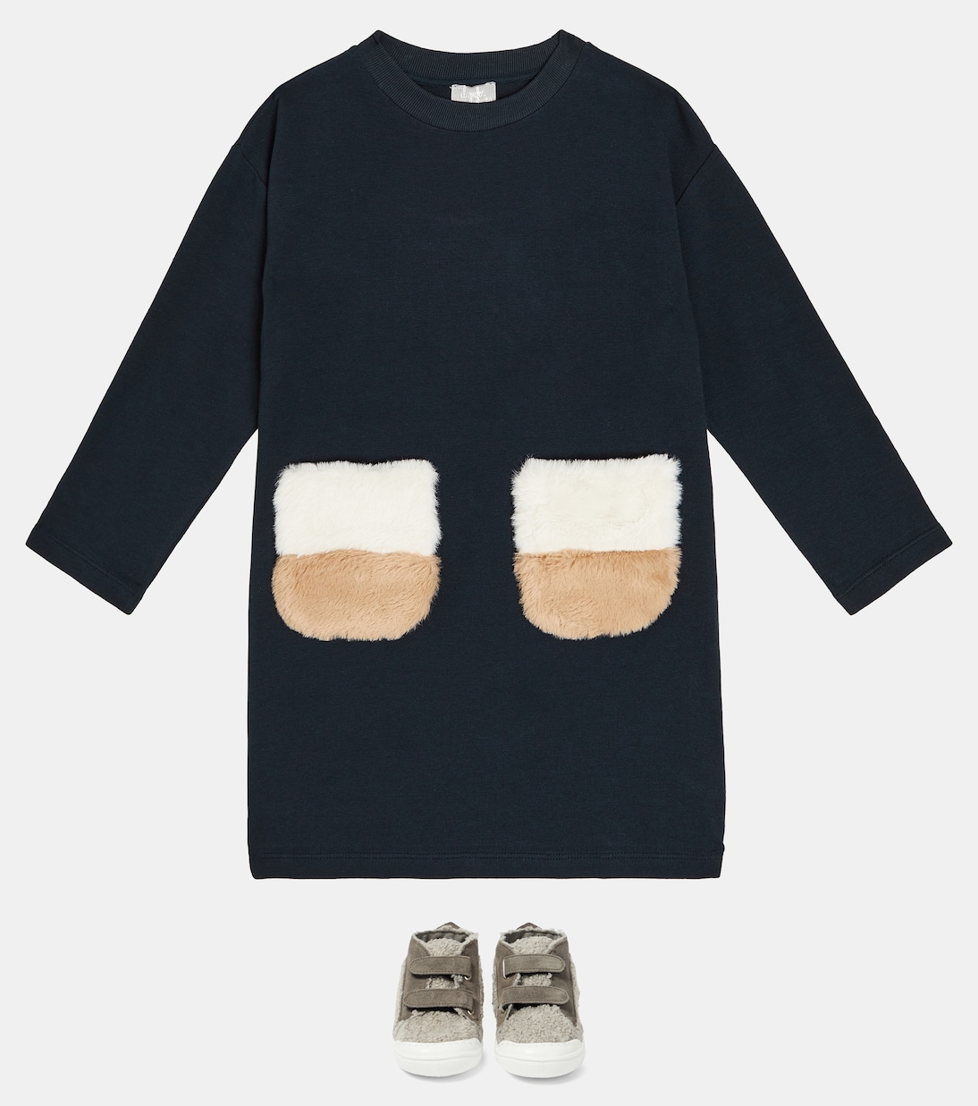 Leather-trimmed teddy sneakers | Il Gufo