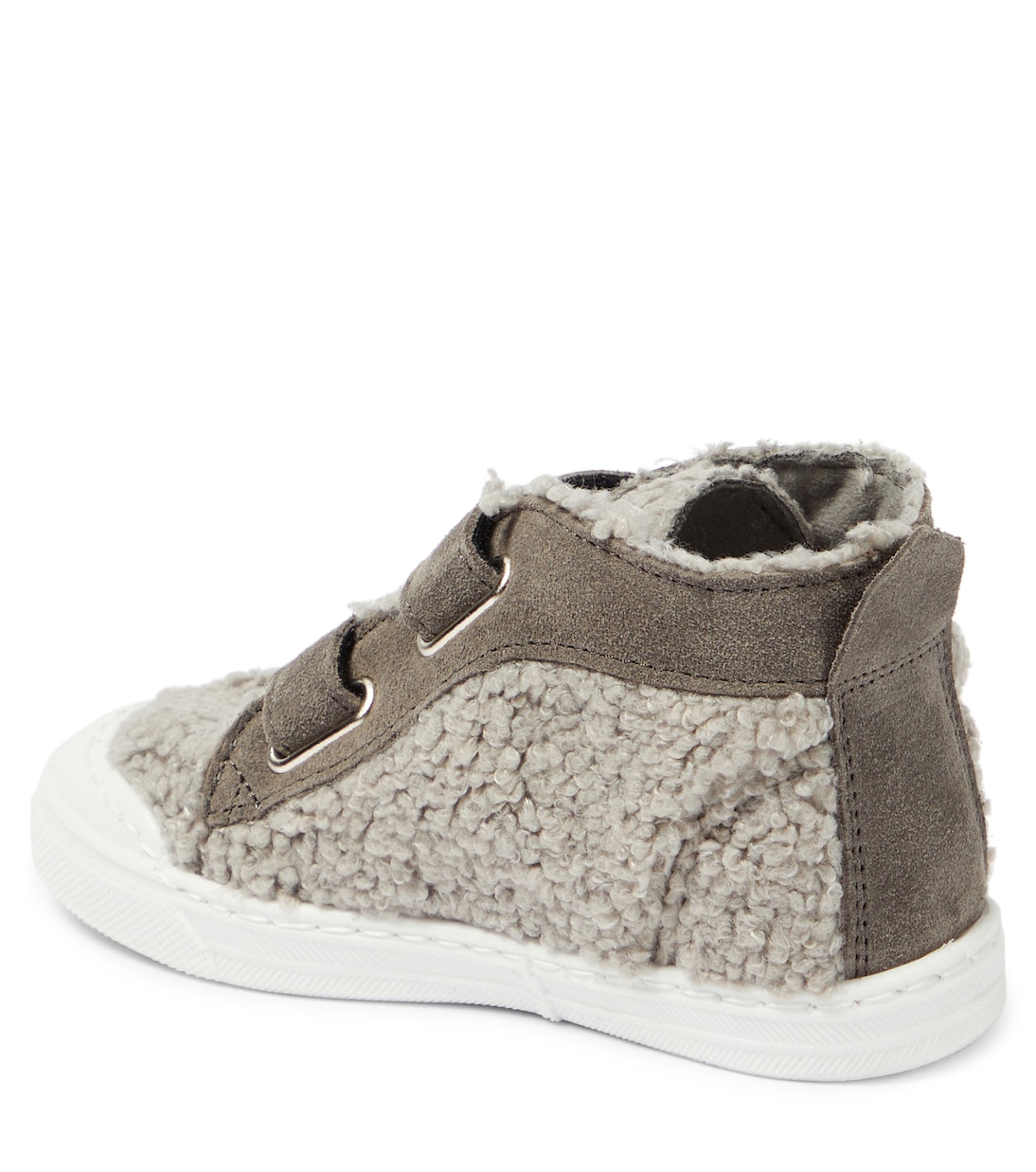 Leather-trimmed teddy sneakers | Il Gufo