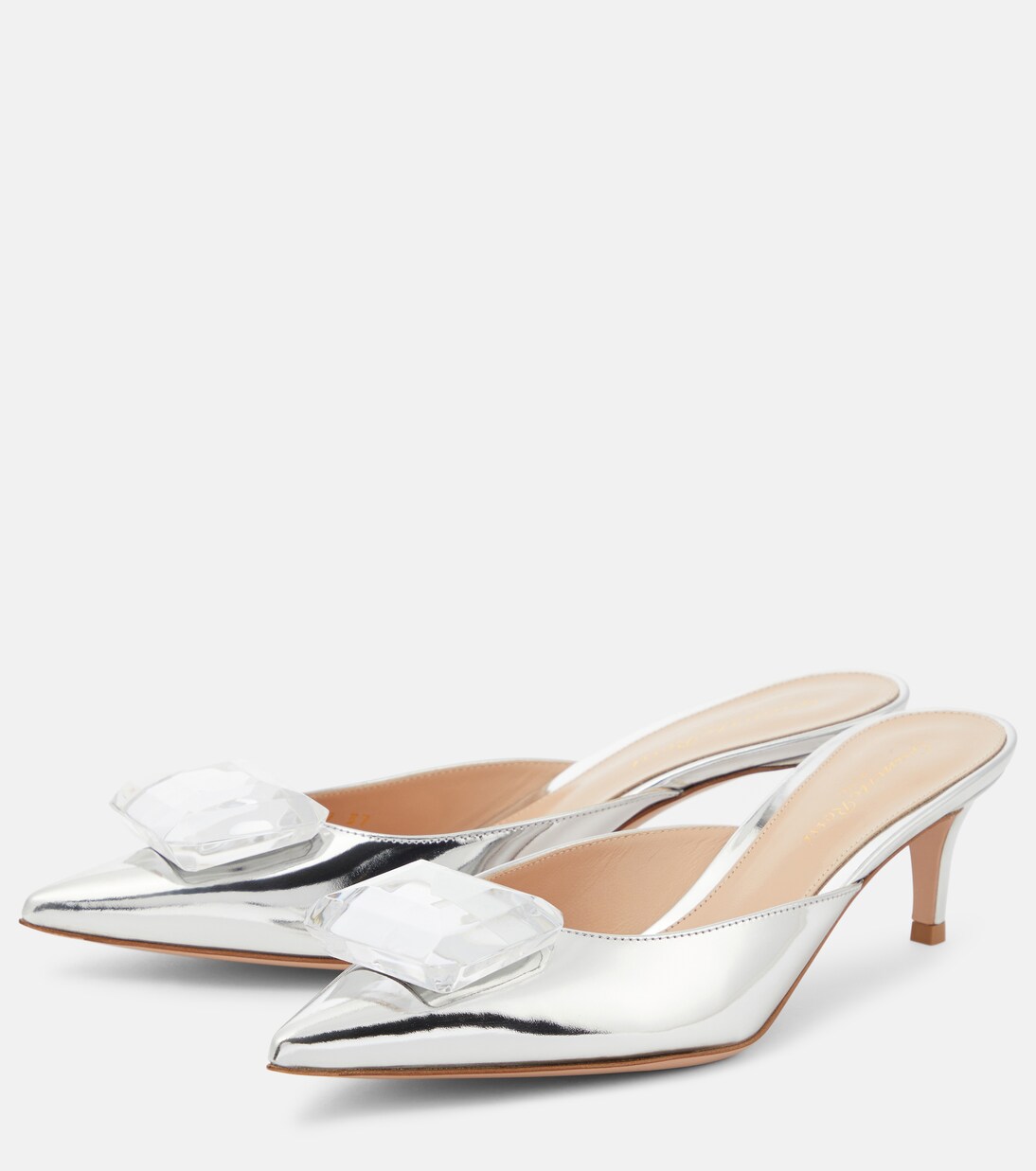 Mules Jaipur 55 en cuir métallisé | Gianvito Rossi