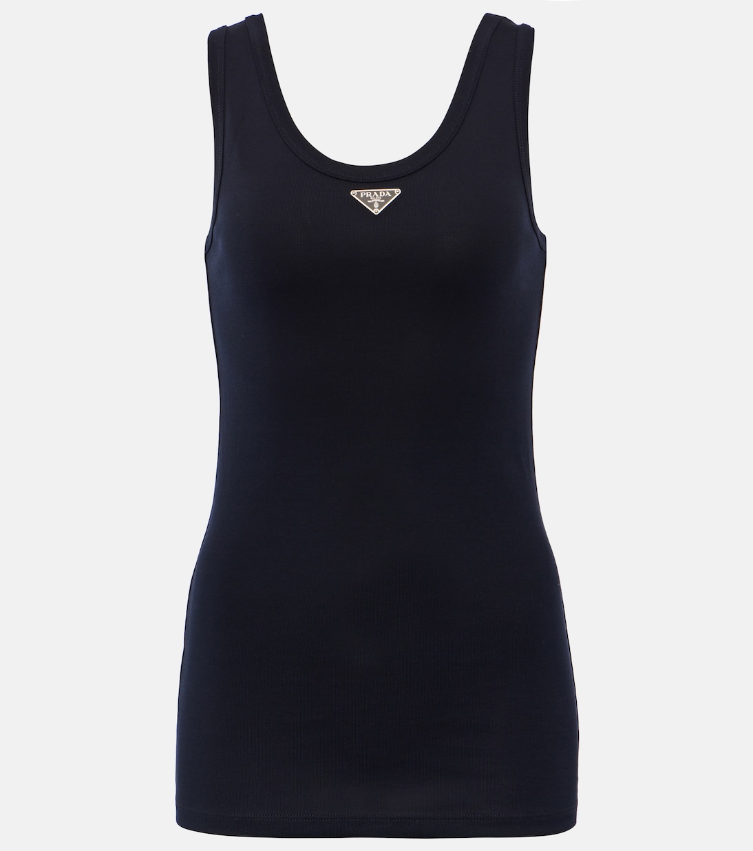 Logo cotton jersey tank top | Prada