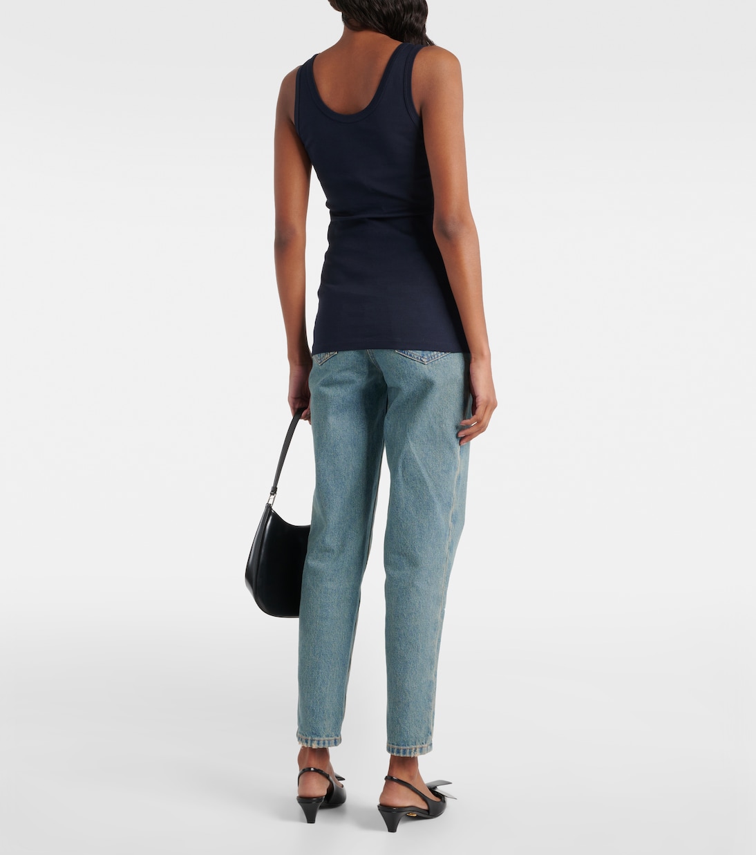 Logo cotton jersey tank top | Prada