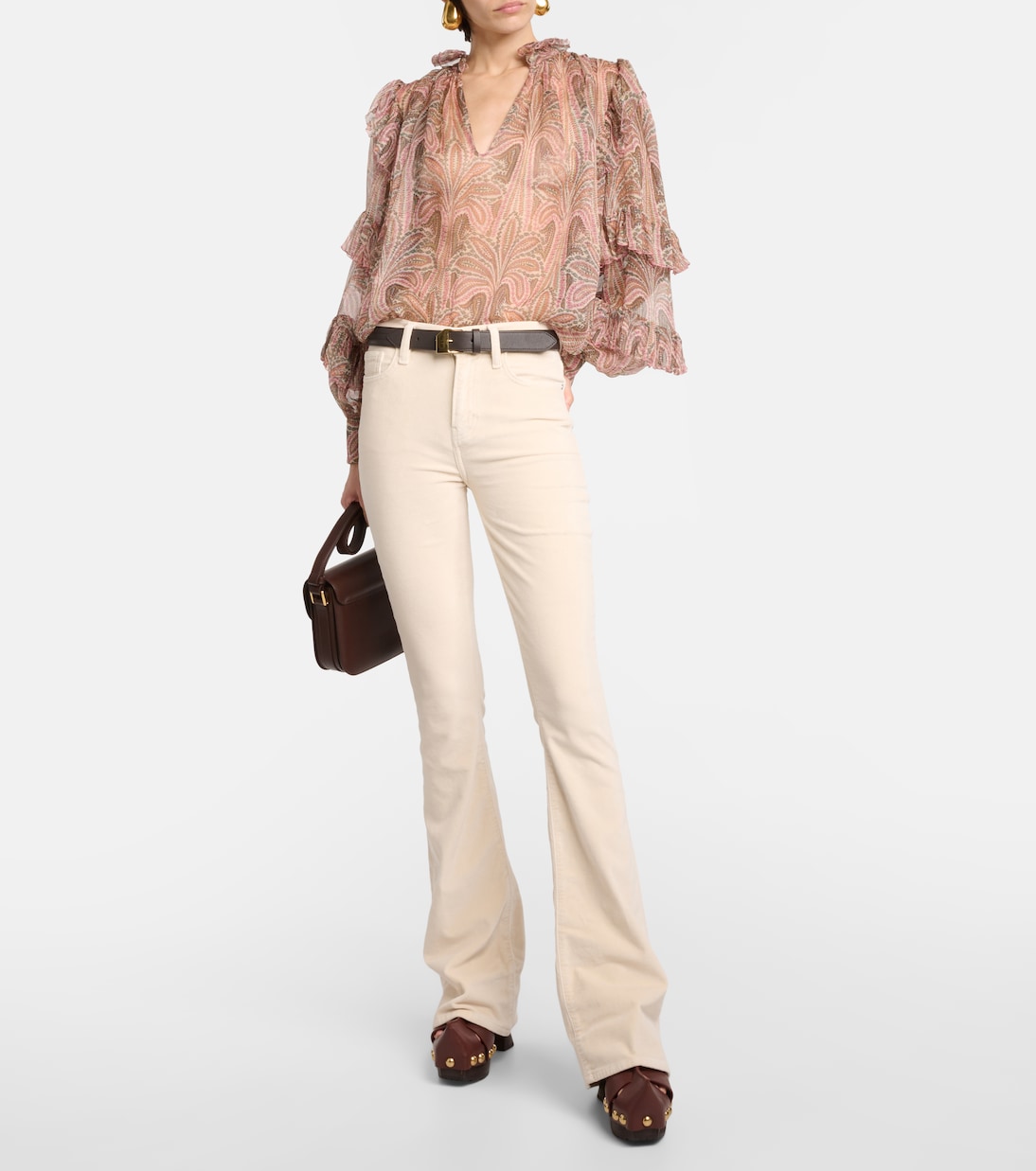 Flared Jeans Le High Flare Velveteen aus Samt | Frame