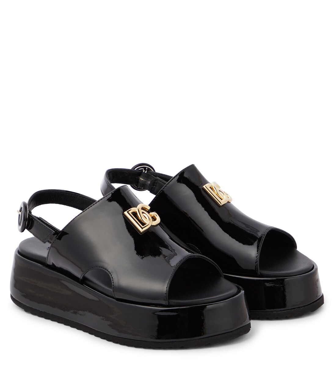 DG patent leather platform sandals | Dolce&Gabbana Kids