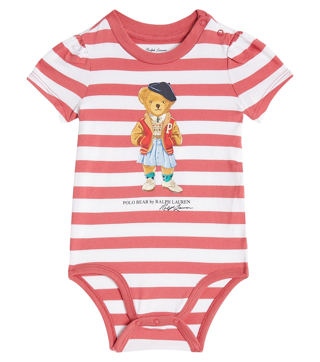 Baby Polo Bear striped cotton playsuit | Polo Ralph Lauren Kids