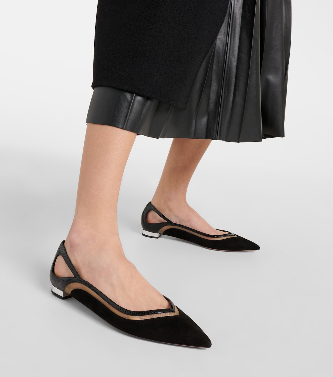 Cinemax绒面革芭蕾舞平底鞋 | Aquazzura