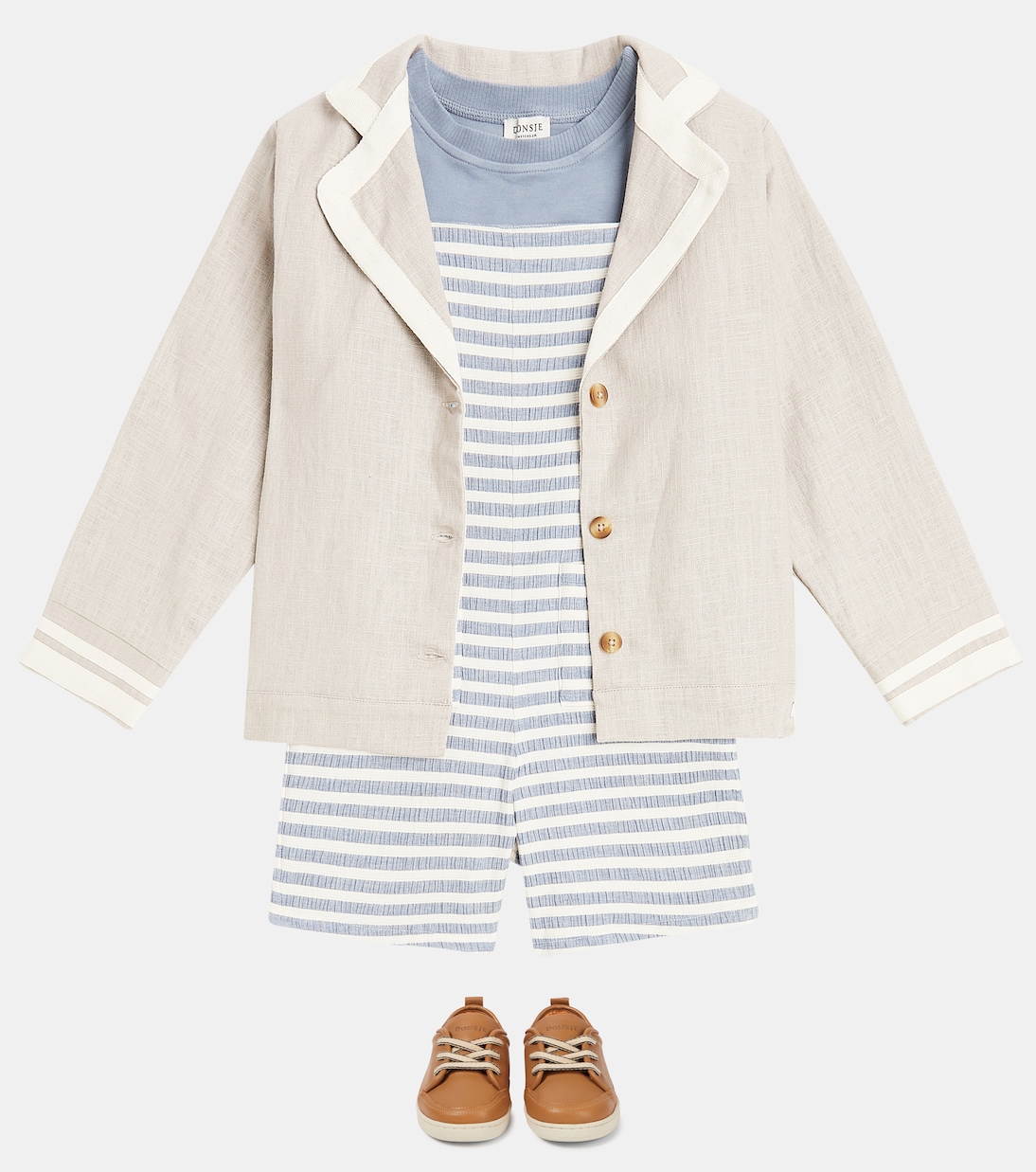 Dann striped cotton-blend overalls | Donsje