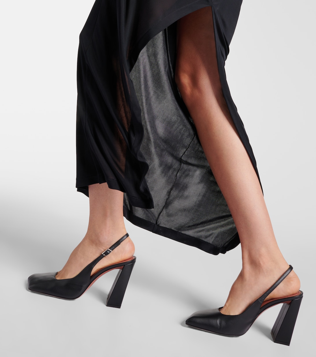 Slingback-Pumps Charlotte 95 aus Leder | Amina Muaddi