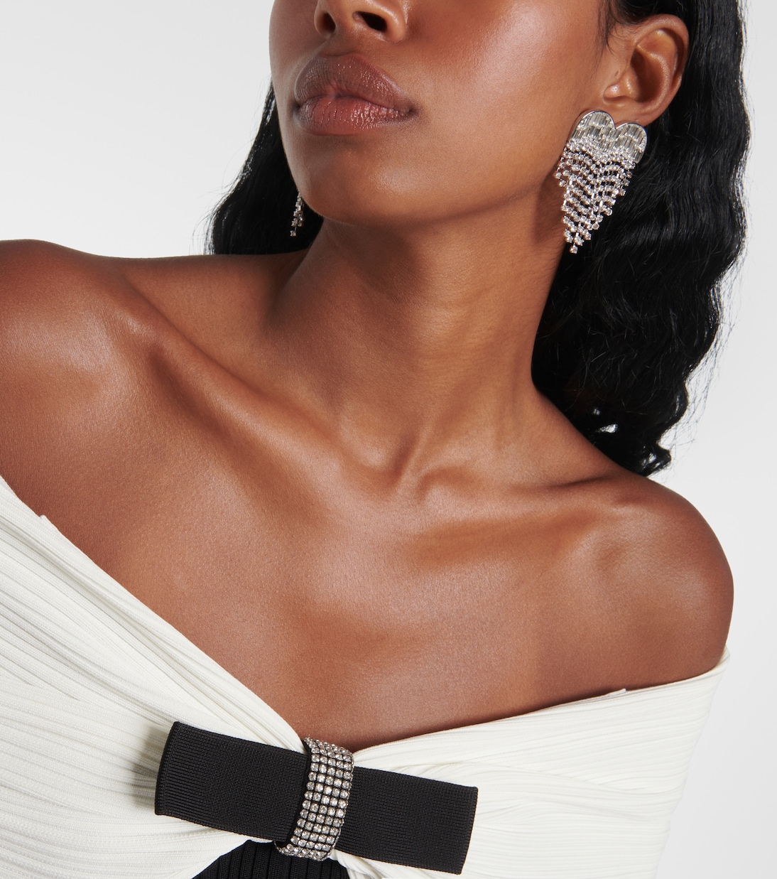 Ohrringe Heart mit Kristallen | Self-Portrait