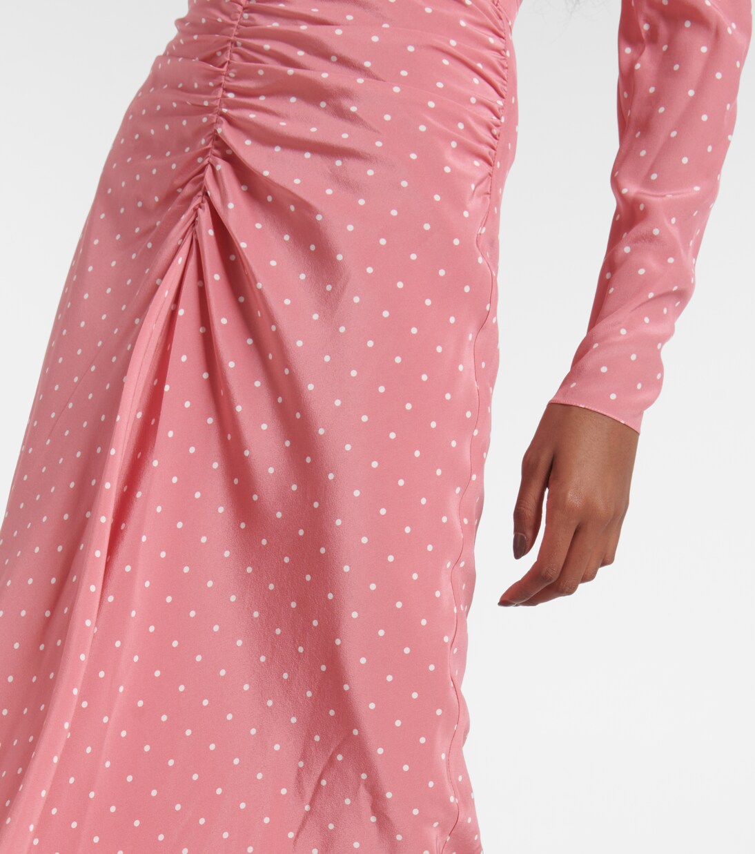 Robe longue à pois en soie | Alessandra Rich