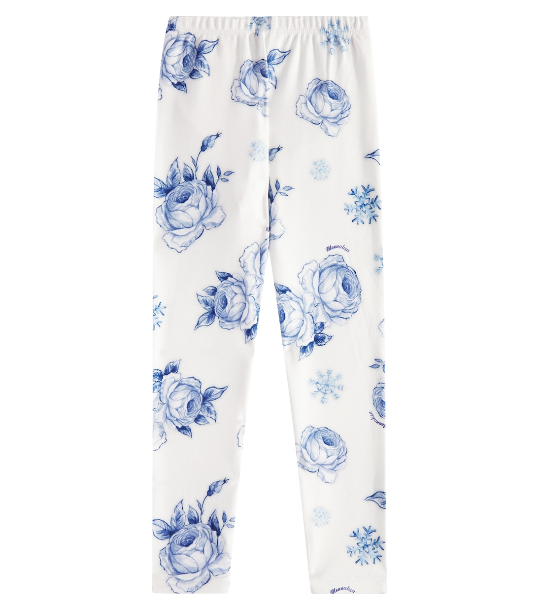 Roses Snowflakes printed leggings | Monnalisa