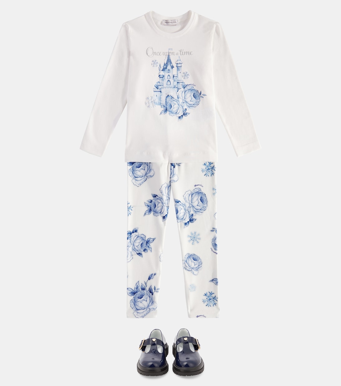 Roses Snowflakes printed leggings | Monnalisa