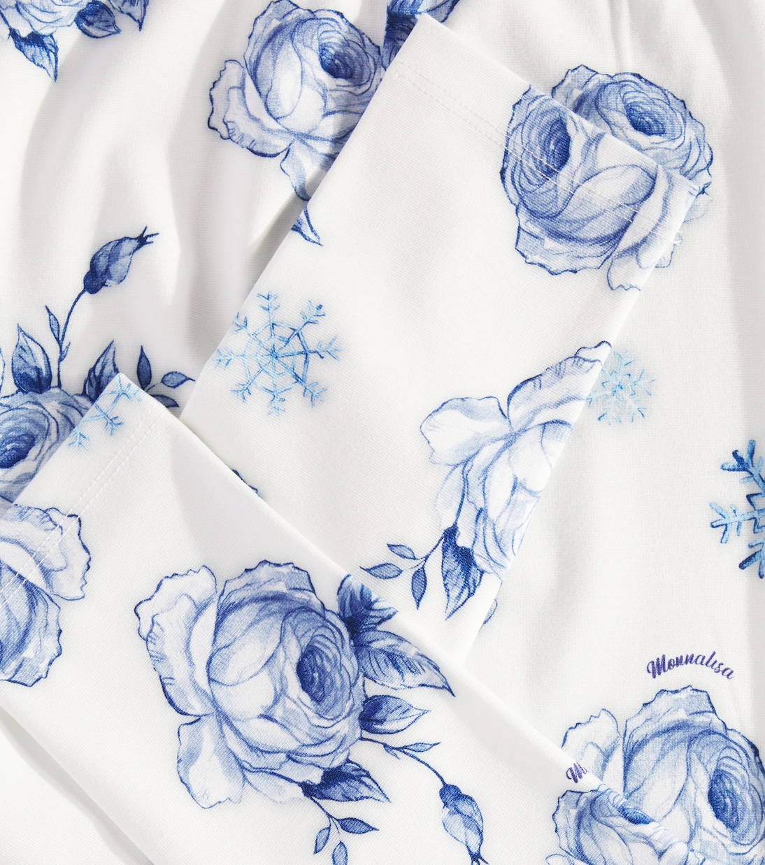 Roses Snowflakes printed leggings | Monnalisa