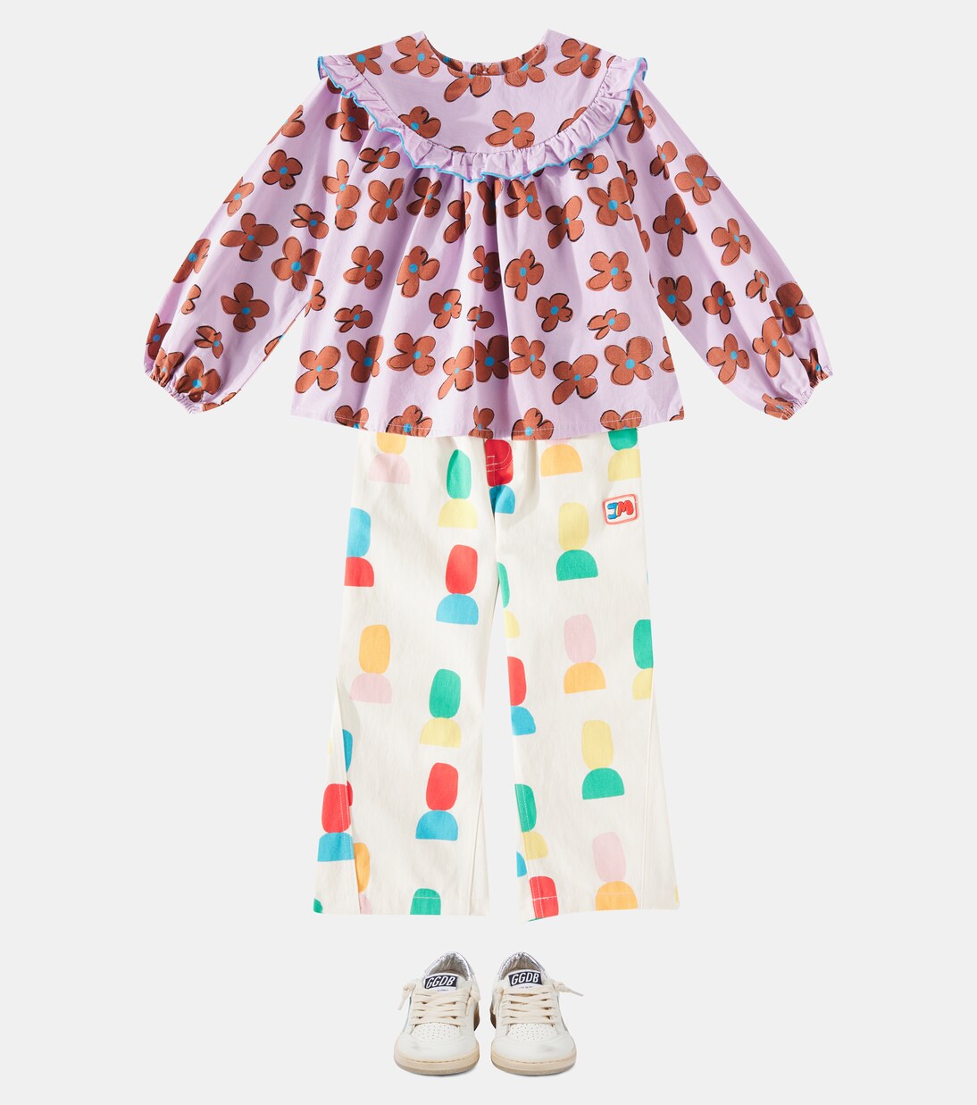 Flower ruffled cotton blouse | Jellymallow