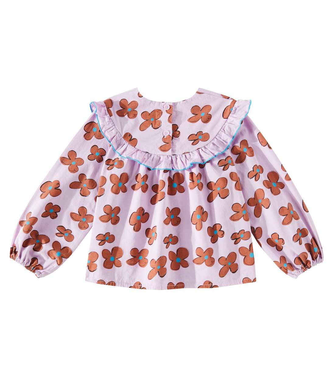 Flower ruffled cotton blouse | Jellymallow