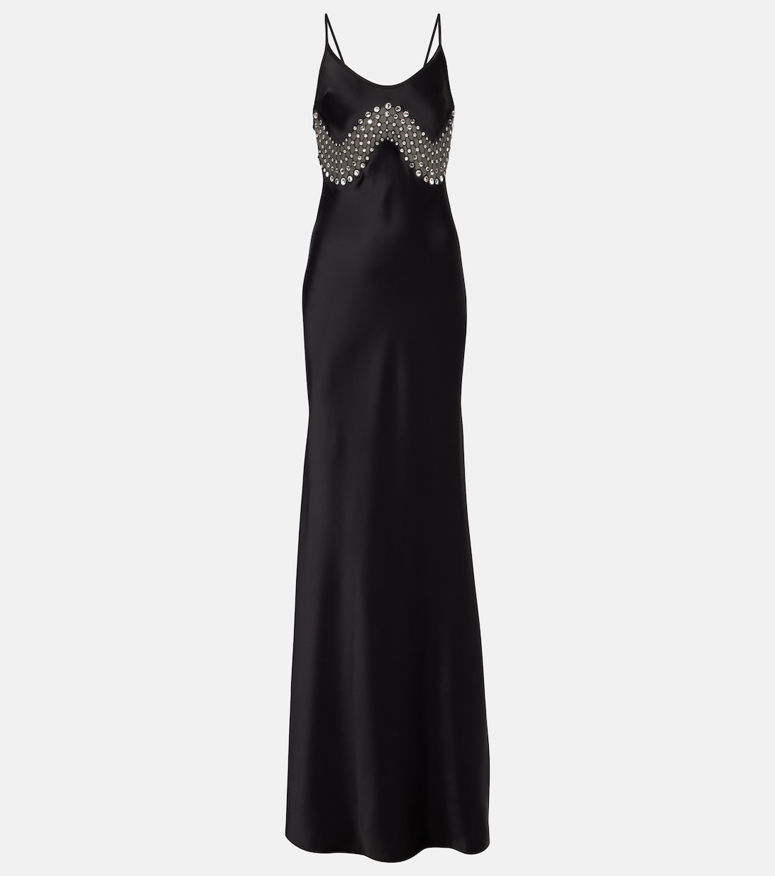 Verziertes Maxikleid aus Satin | David Koma