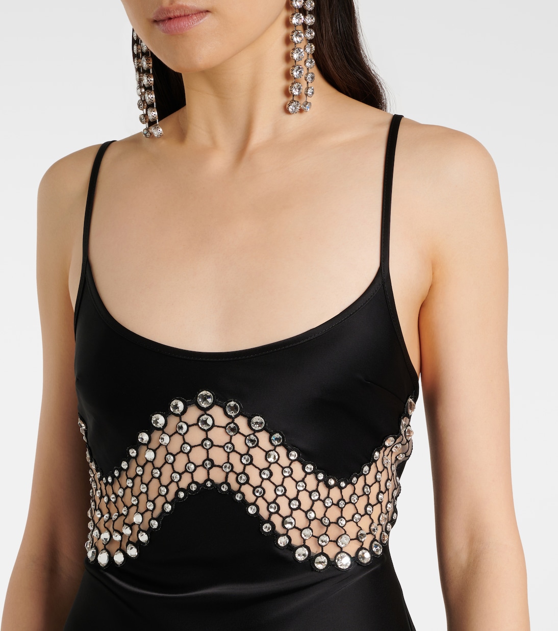 Verziertes Maxikleid aus Satin | David Koma