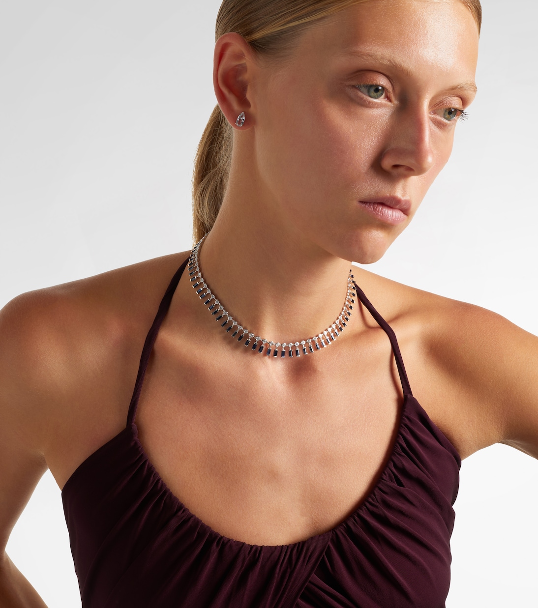 Halskette aus 18kt Weißgold mit Diamanten und Saphiren | Shay Jewelry