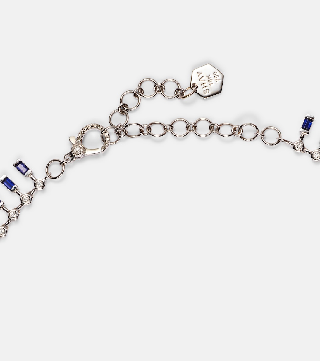 Halskette aus 18kt Weißgold mit Diamanten und Saphiren | Shay Jewelry