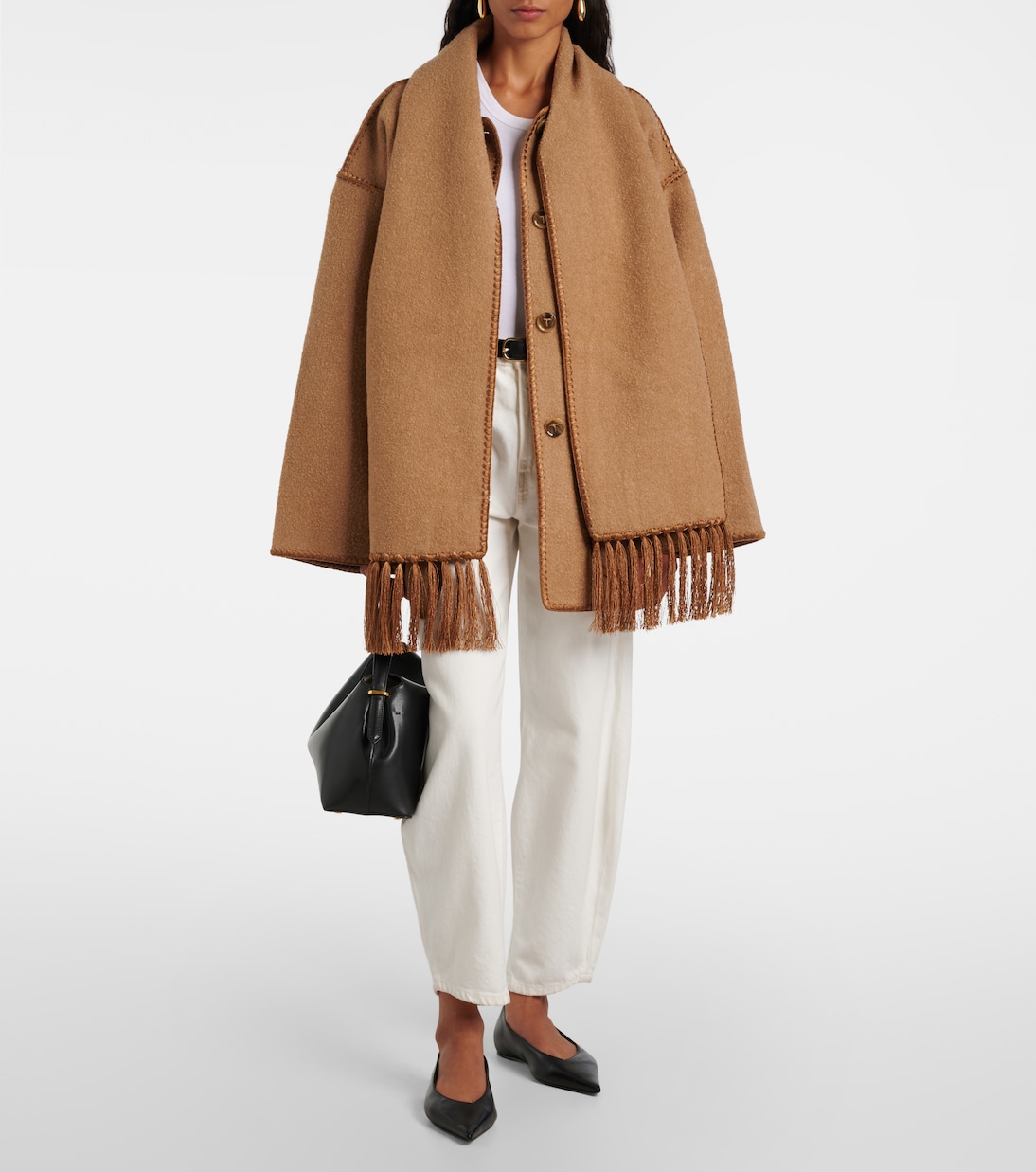 Embroidered wool-blend scarf jacket | Toteme