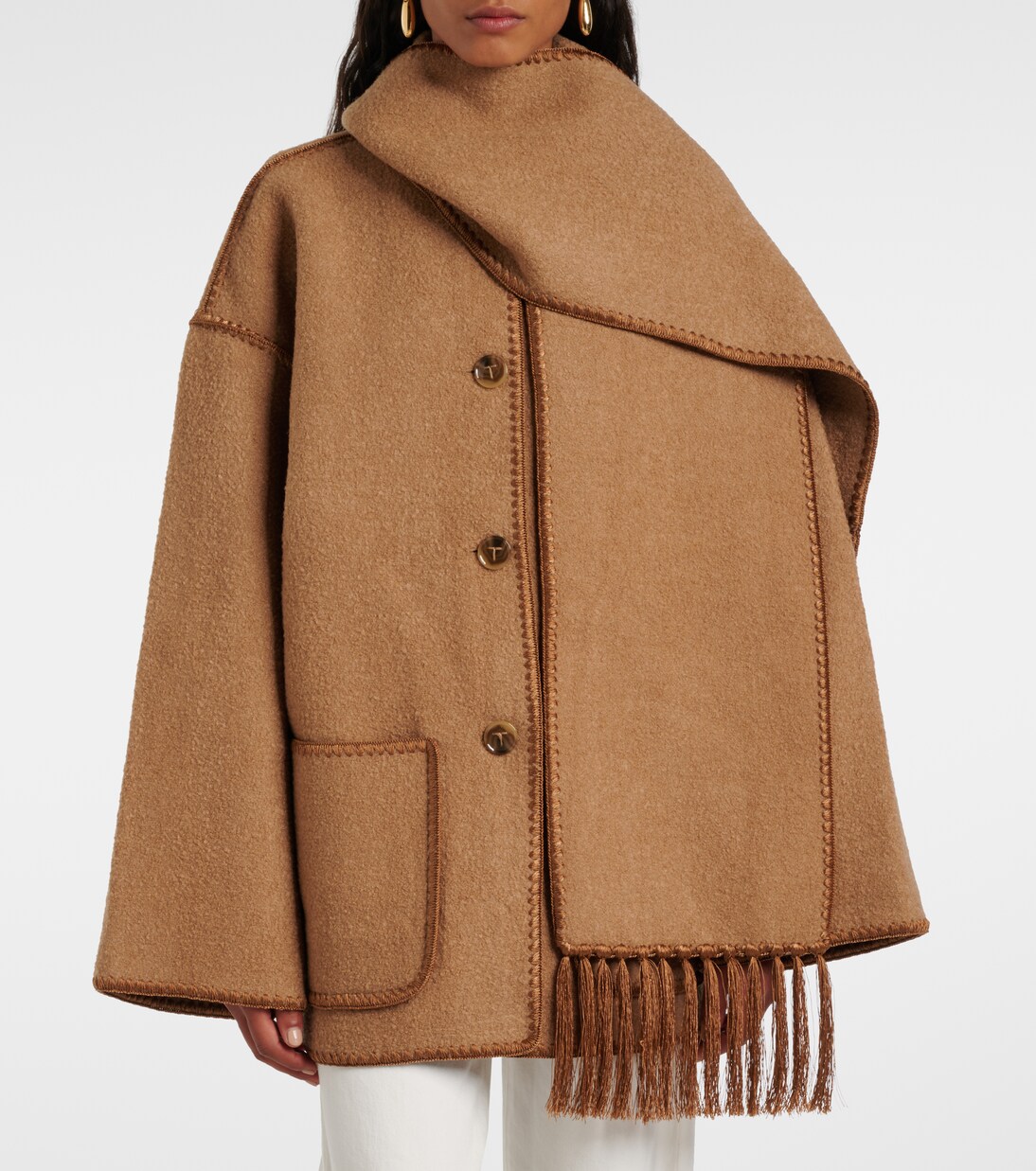 Embroidered wool-blend scarf jacket | Toteme