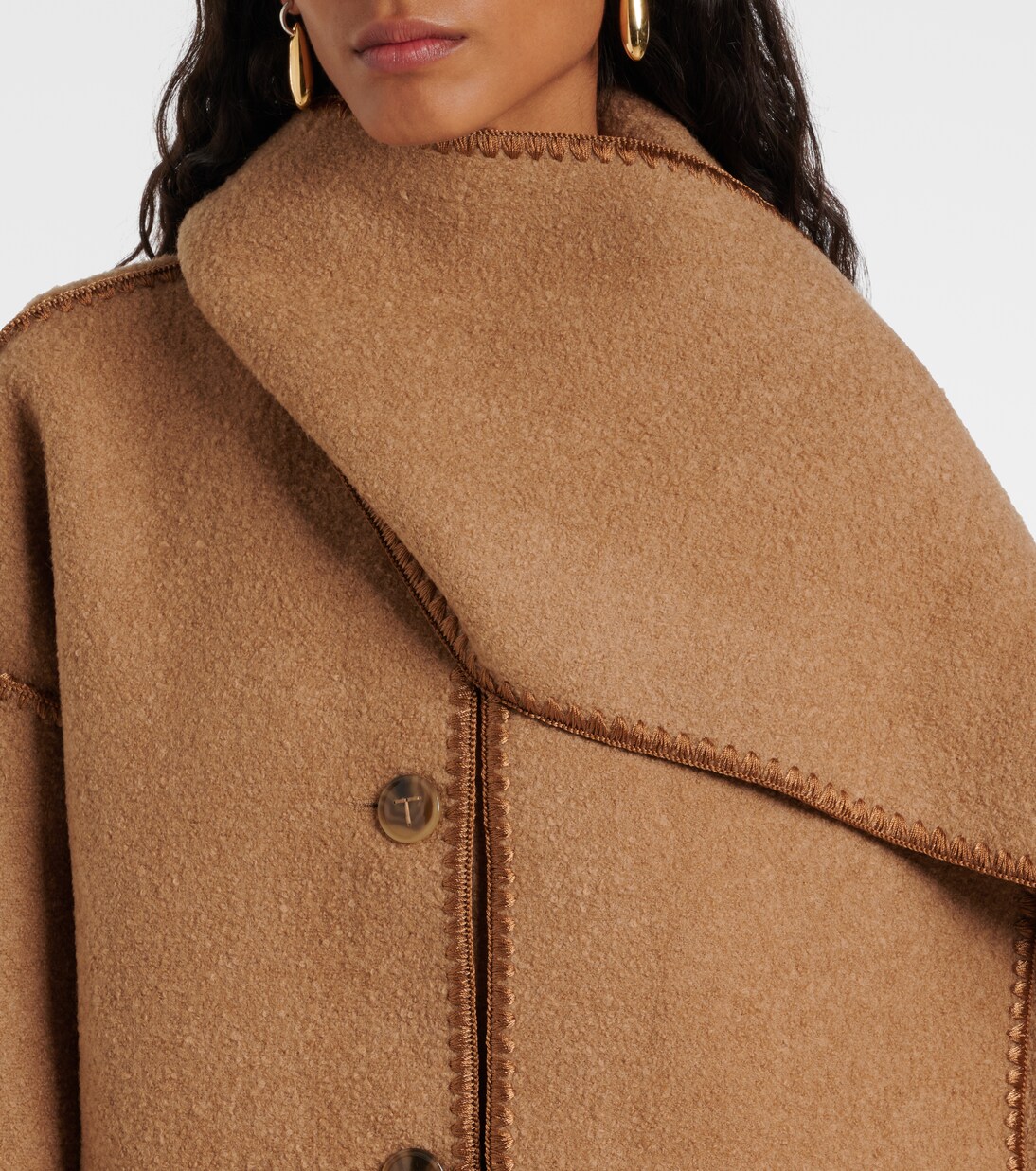 Embroidered wool-blend scarf jacket | Toteme