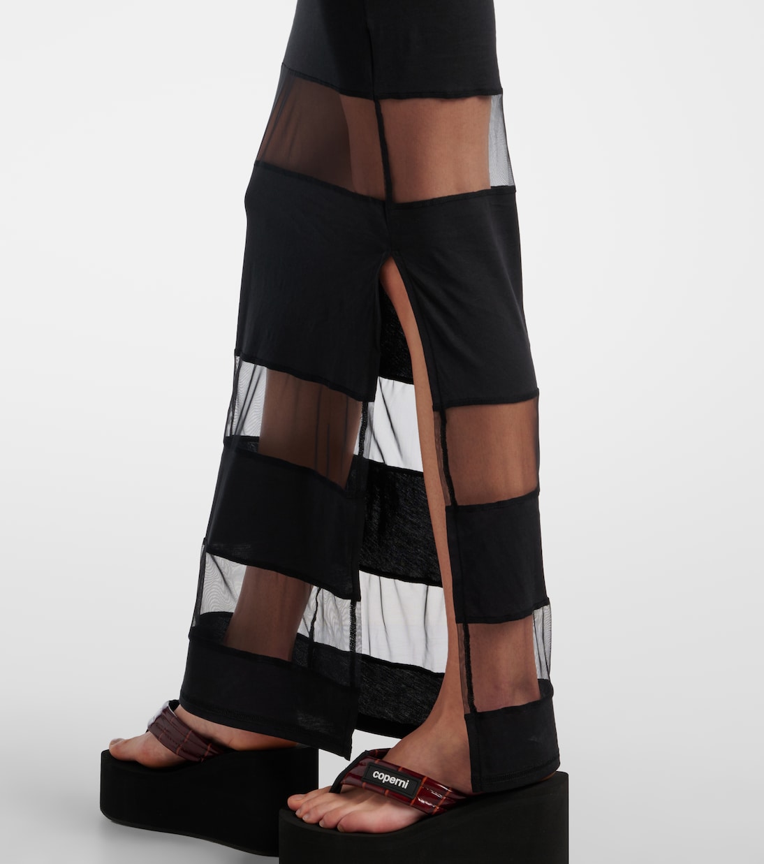 Striped shee-paneled maxi dress | Coperni
