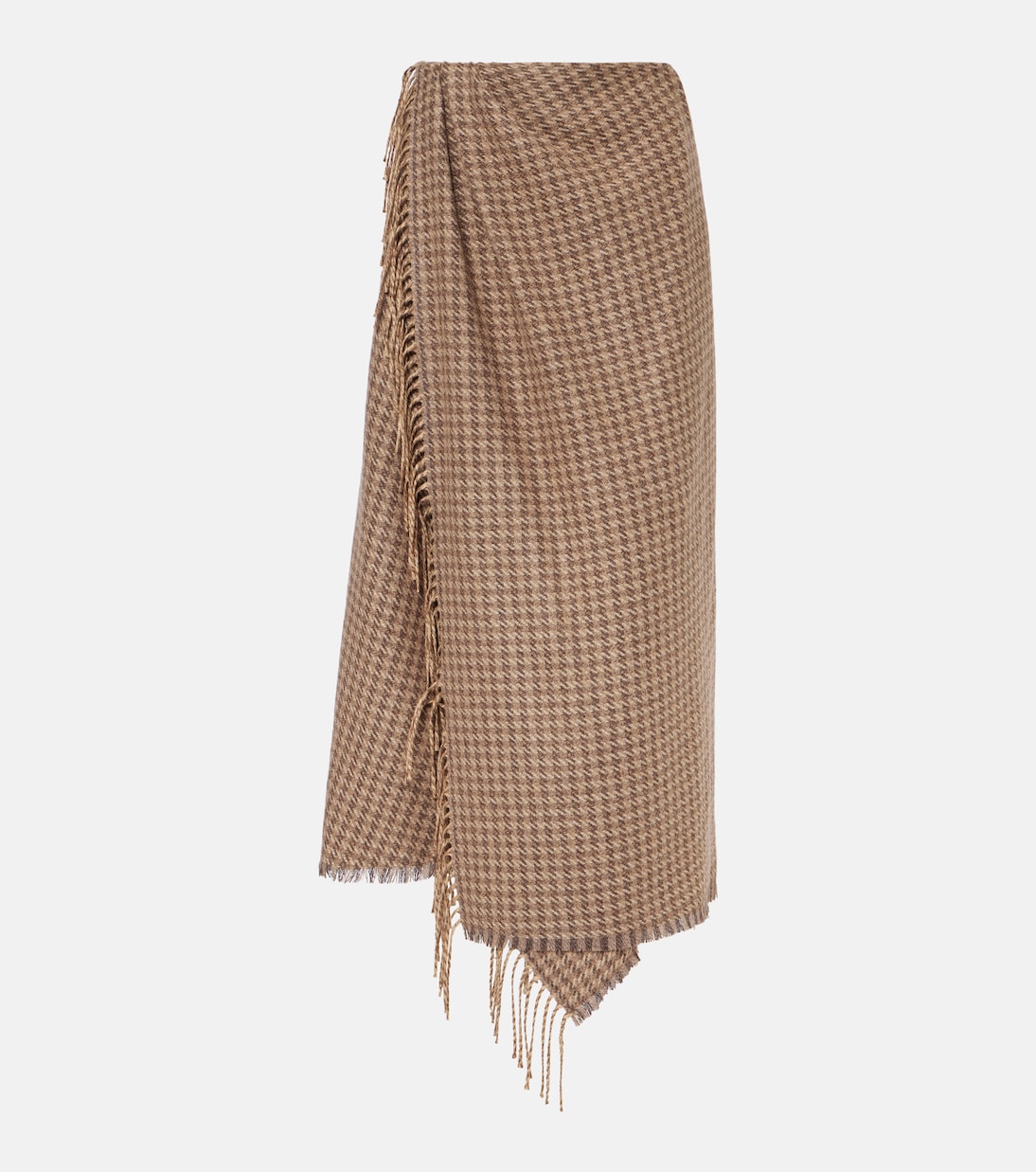 Houndstooth wool-blend wrap skirt | Balenciaga