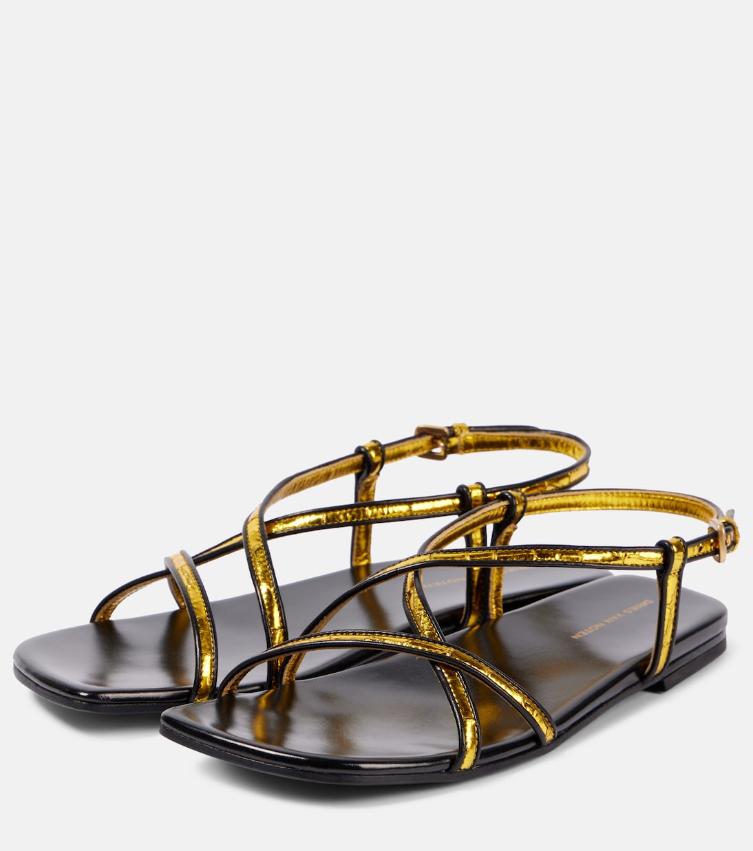 Sandalen aus Metallic-Leder | Dries Van Noten