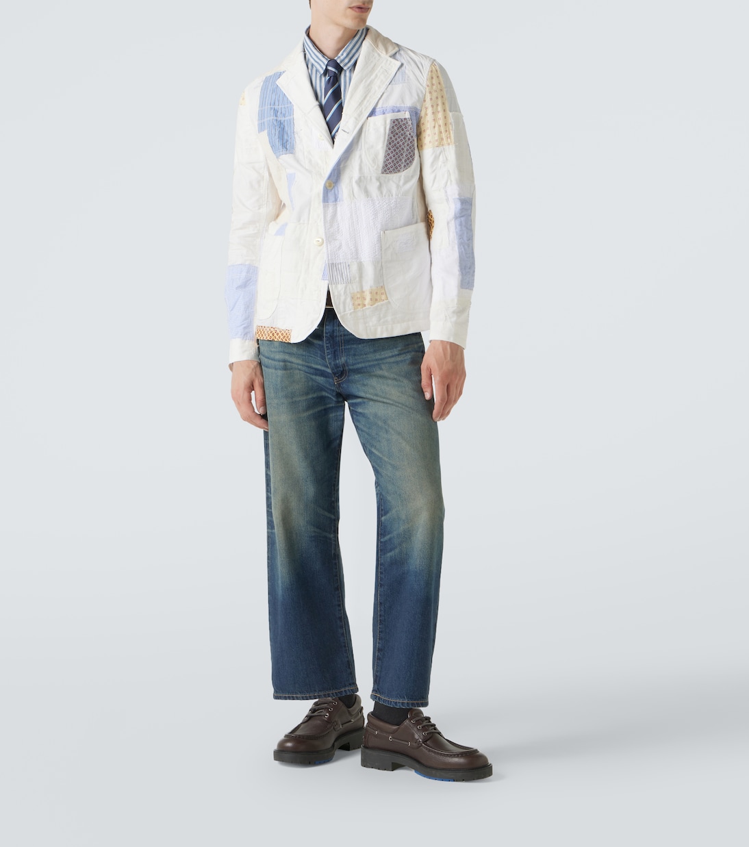 Patchwork cotton and linen-blend blazer | Junya Watanabe