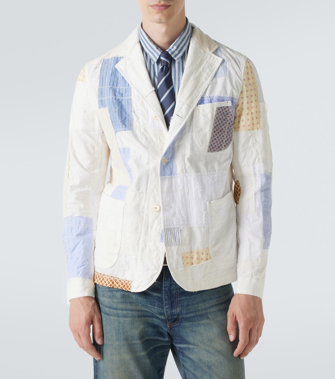Patchwork cotton and linen-blend blazer | Junya Watanabe