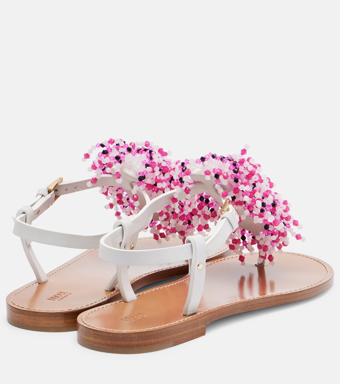 Embroidery beaded leather sandals | Pucci
