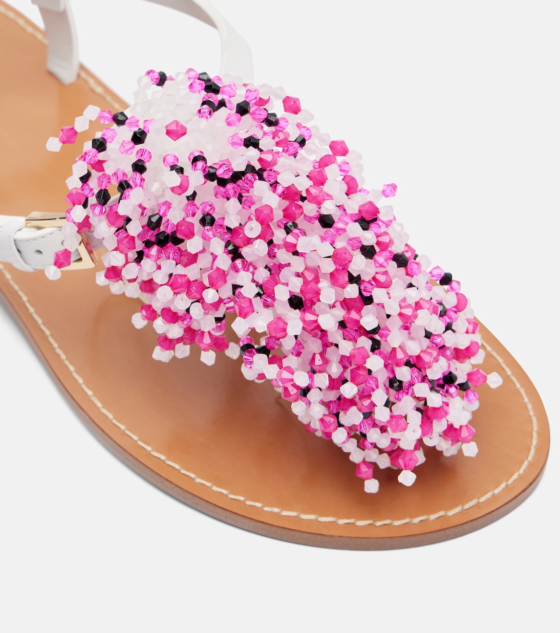 Embroidery beaded leather sandals | Pucci