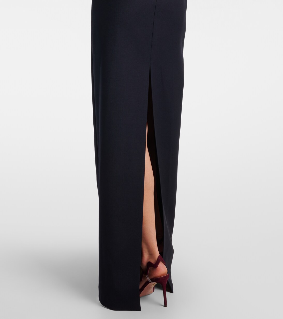 Off-shoulder wool-blend bustier gown | David Koma