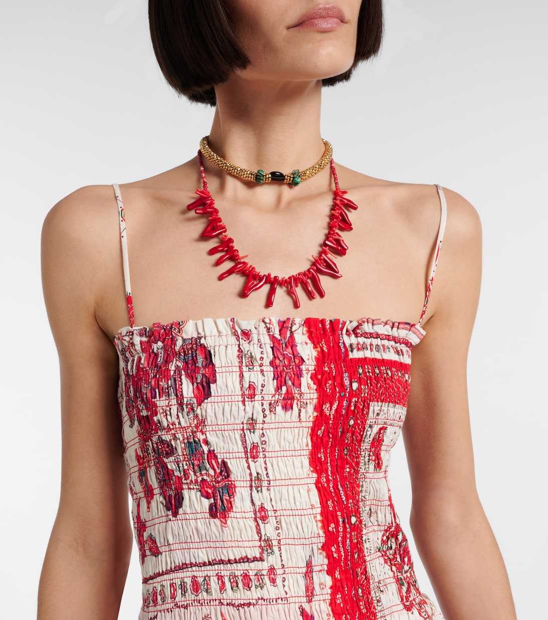 Anka shirred printed cotton minidress | Marant Etoile