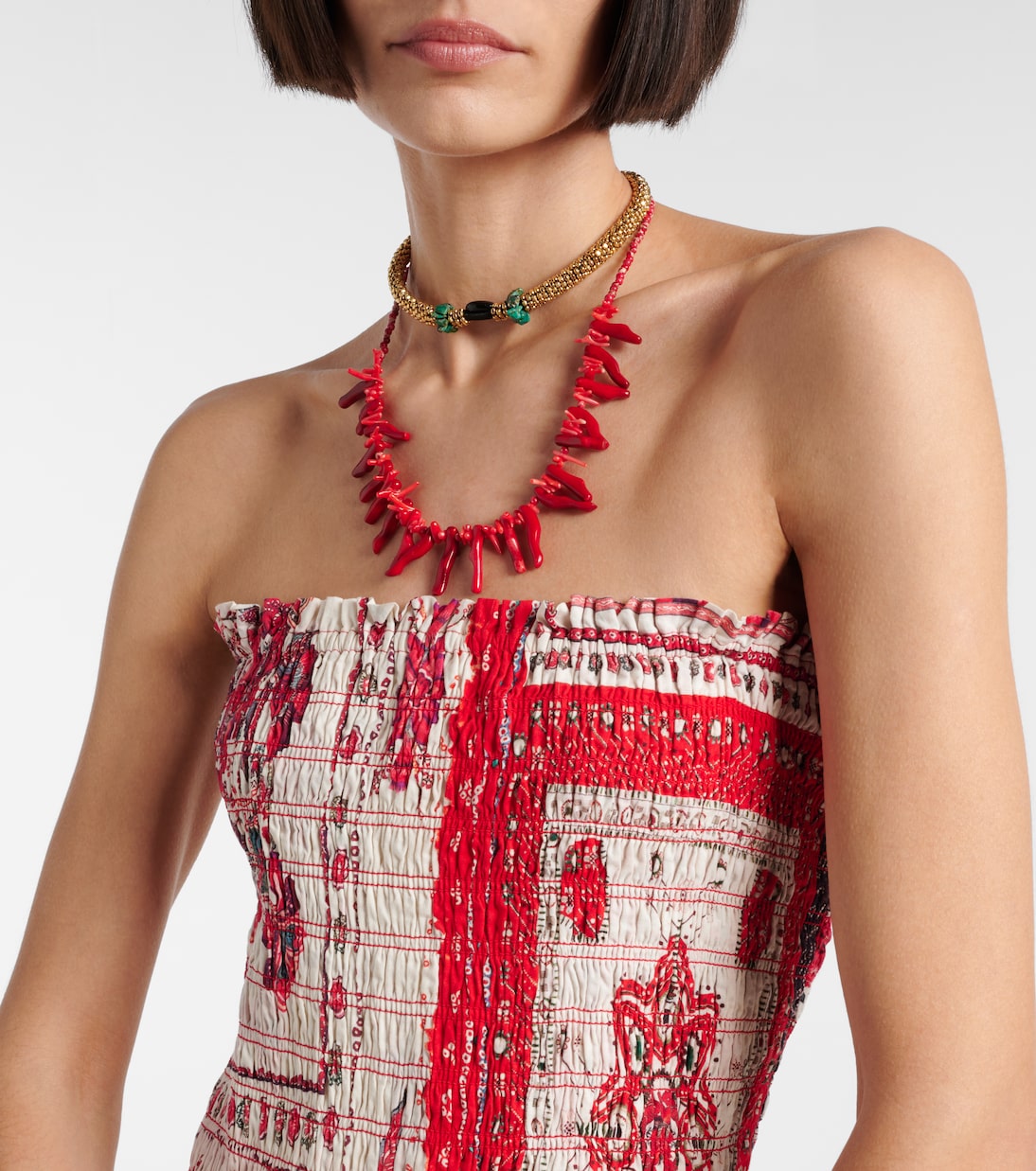 Anka shirred printed cotton minidress | Marant Etoile