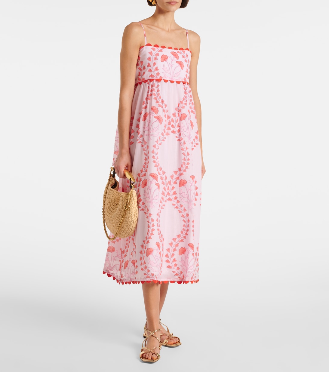 Robe midi imprimée en coton  | Juliet Dunn