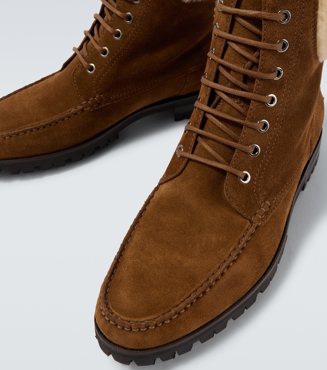 Sycamor shearling-trimmed suede boots | Manolo Blahnik