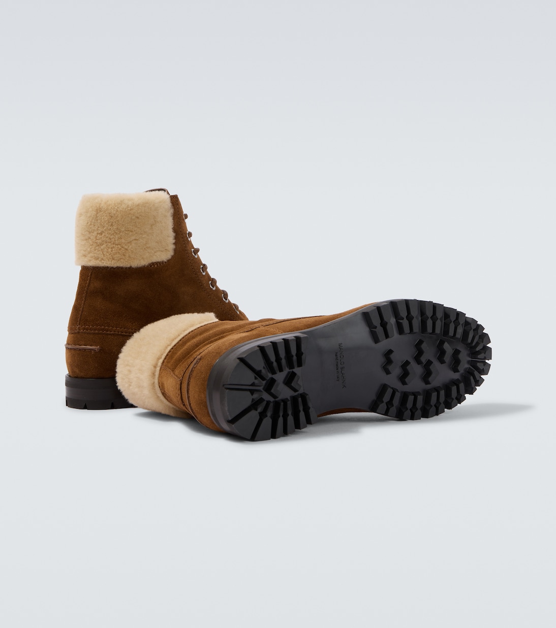 Sycamor shearling-trimmed suede boots | Manolo Blahnik