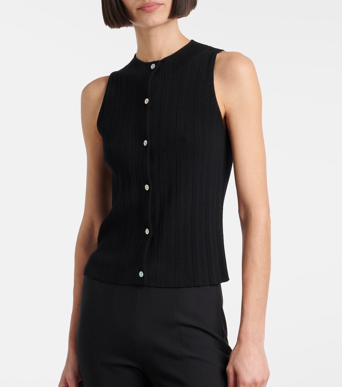 Ribbed-knit cotton top | Vince