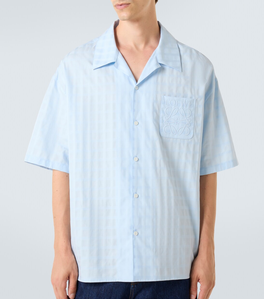 Jacquard logo cotton bowling shirt | Loewe