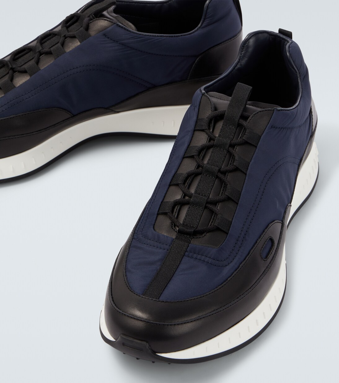 Leather-trimmed slip-on sneakers | John Lobb
